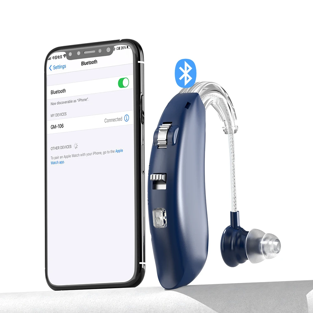 Ear Machine Deaf Hearing Aid Sound Amplifiers Price BTE Hearing Aids Rechargeable With Blue-tooth For Deafness