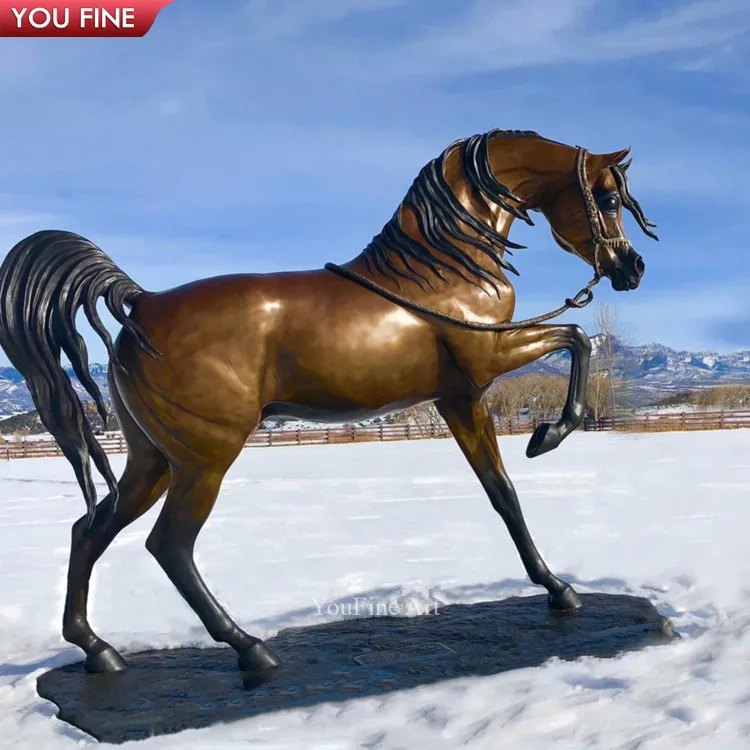 Наружная ферма в натуральную величину Античная бронзовая статуя арабской лошади скульптура