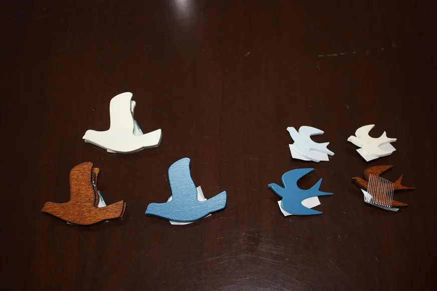 Laser engraving Wooden magnetic clip Wood Message paper clip business card holder