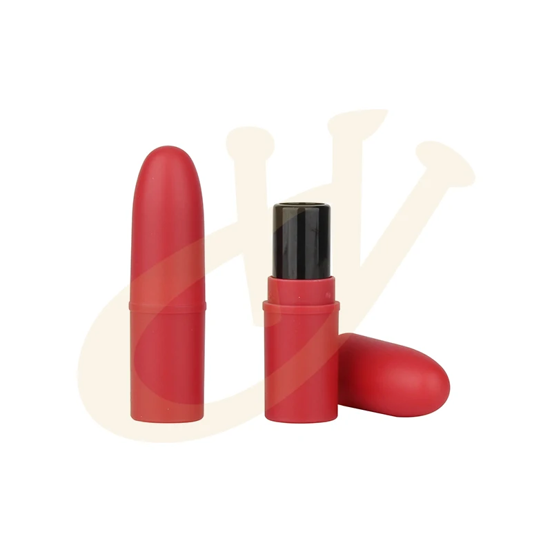 
Hot selling round shiny red lipstick tube packaging spring nice lipstick empty case and tube 