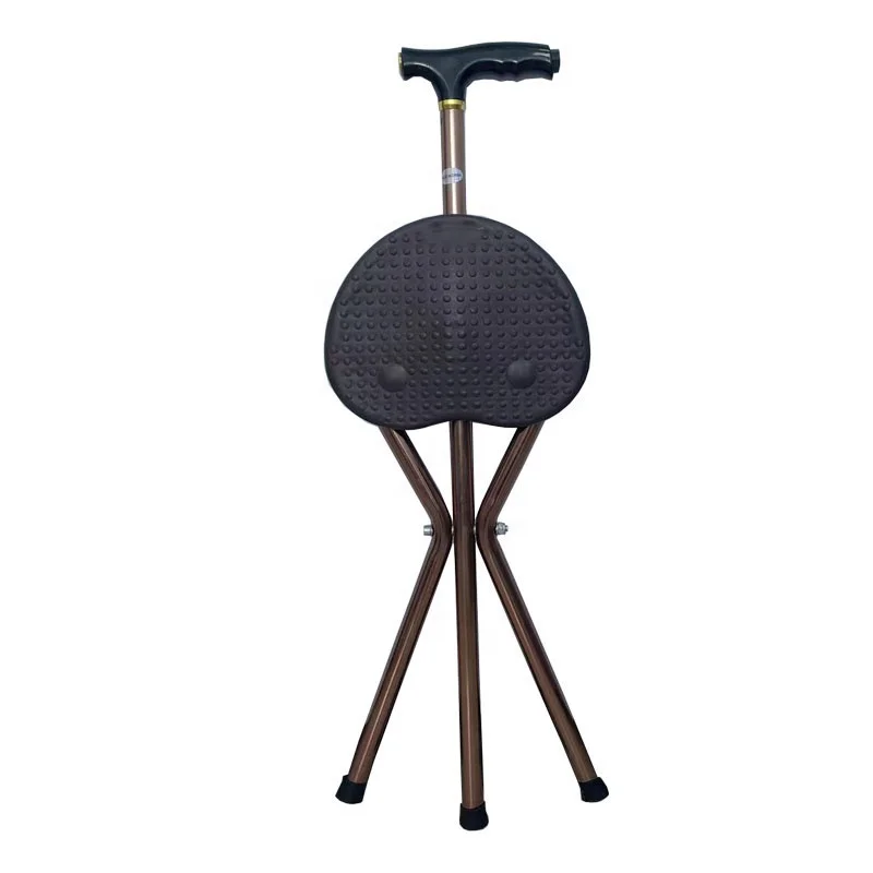 Hospital alloy walking stick foldable walking stick for the elderly with seat cane with lighting