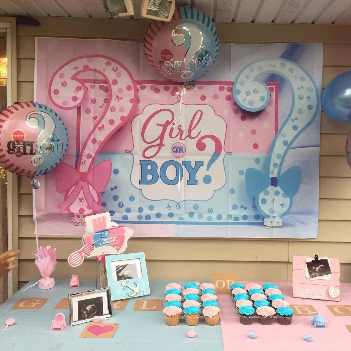 Baby Backdrop for Photography Boys or Girls Paty Background 7x5FT Gender Reveal Party Backdrop Baby Shower Decoration Photo
