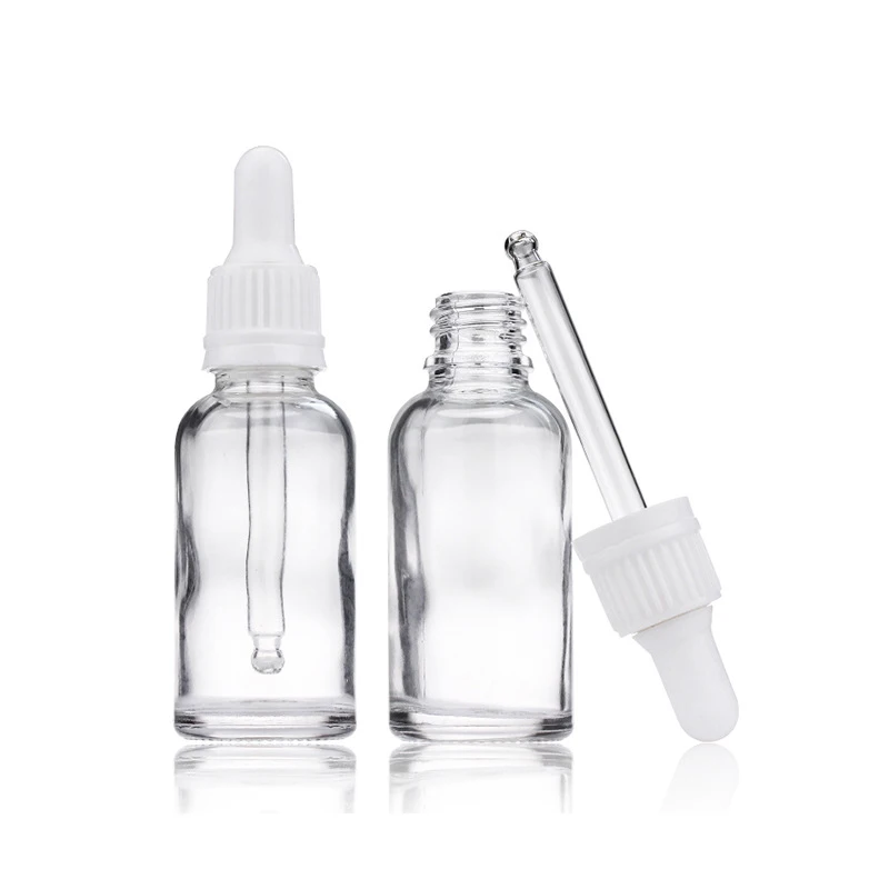 50ml White Pink Amber Gold Luxurious Glass Bottles With Dropper Pipette