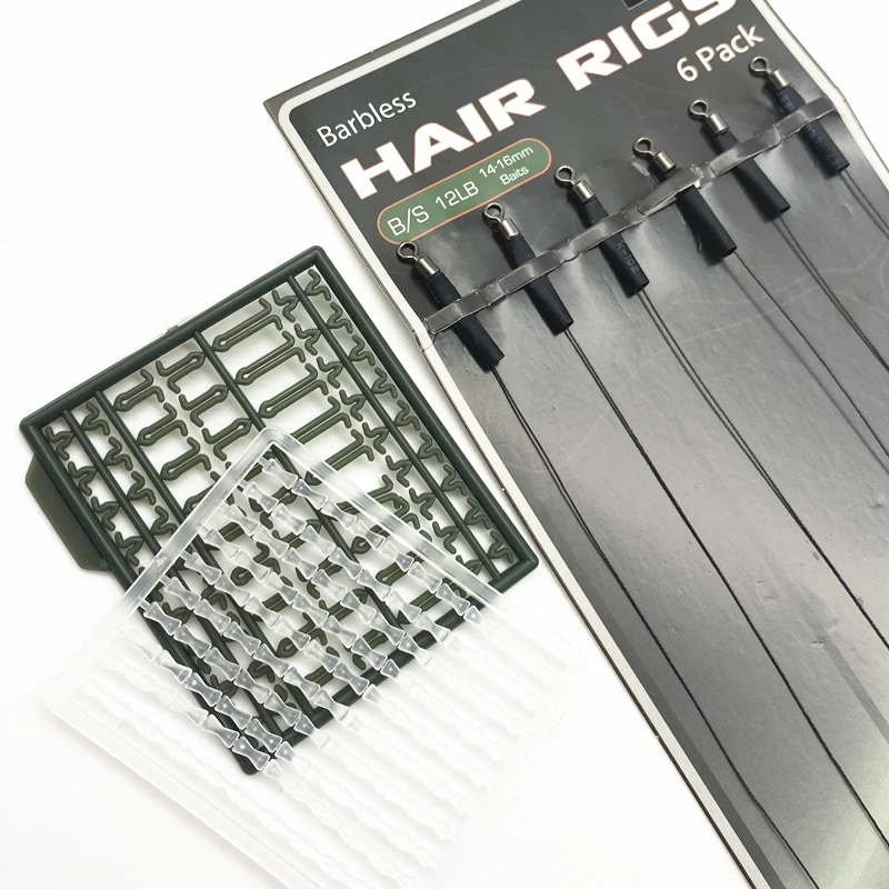 Hook Size 6#8#10# Carp Fishing Hair Rigs Ready Made Boilie Hand Tied Carp Fishing Barbless Hook Bait Stopper Boillies