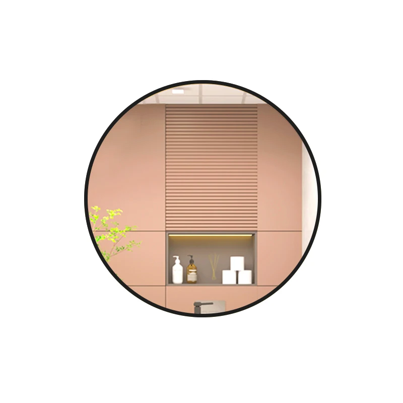 Wholesale Round Gold Brushed Aluminum Alloy Large Metal Frame Circle Mounted Bathroom Living Room Decor Hanging Wall Mirror