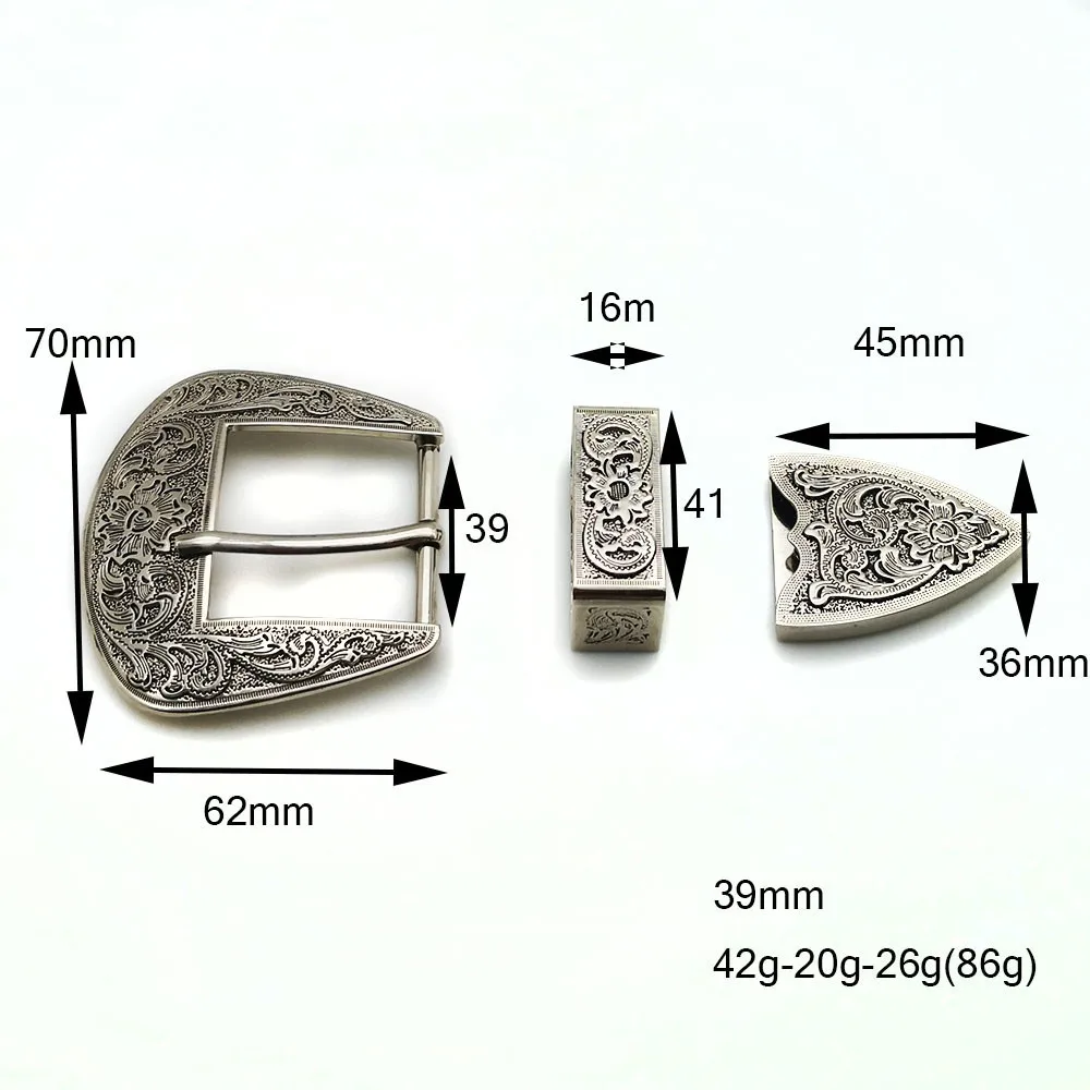 3 pcs Zinc Alloy Wholesale Men Western Cowboy Belt Buckle 39mm Custom Metal Buckle For Belt