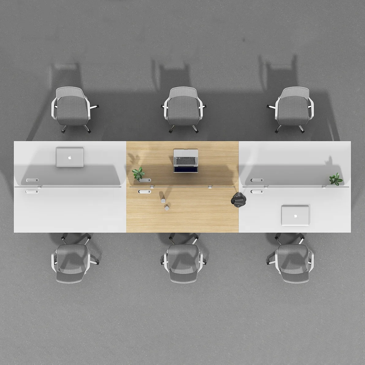 Open Space Bench Desk 6 Person Office Modular Workstation For Office
