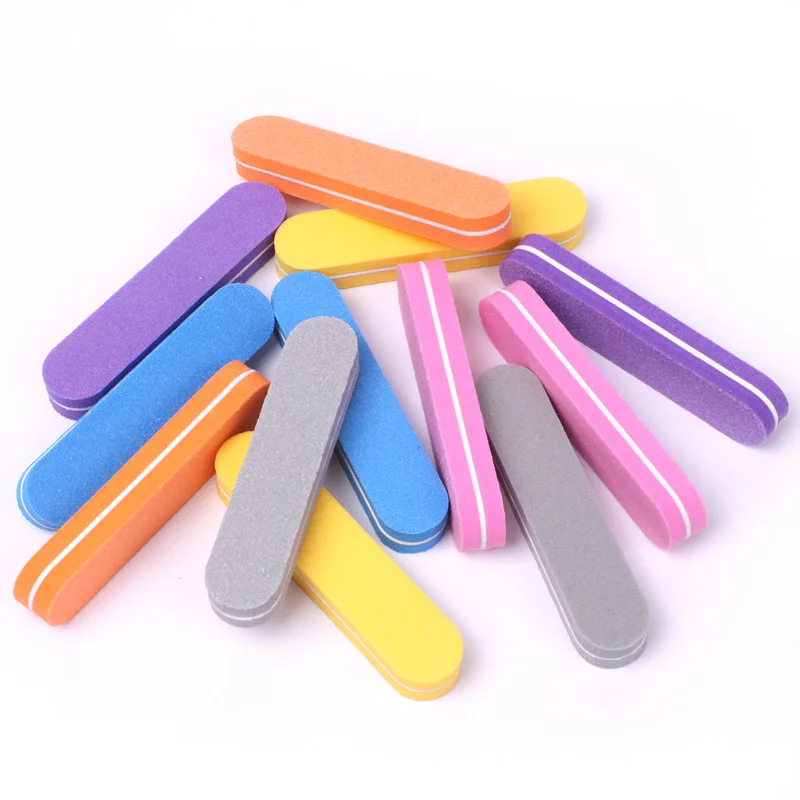 Destly Small Portable 6 Colors Files Nail Polisher Sanding Buffer Strips Cuticle Pusher Beauty Polishing Filer