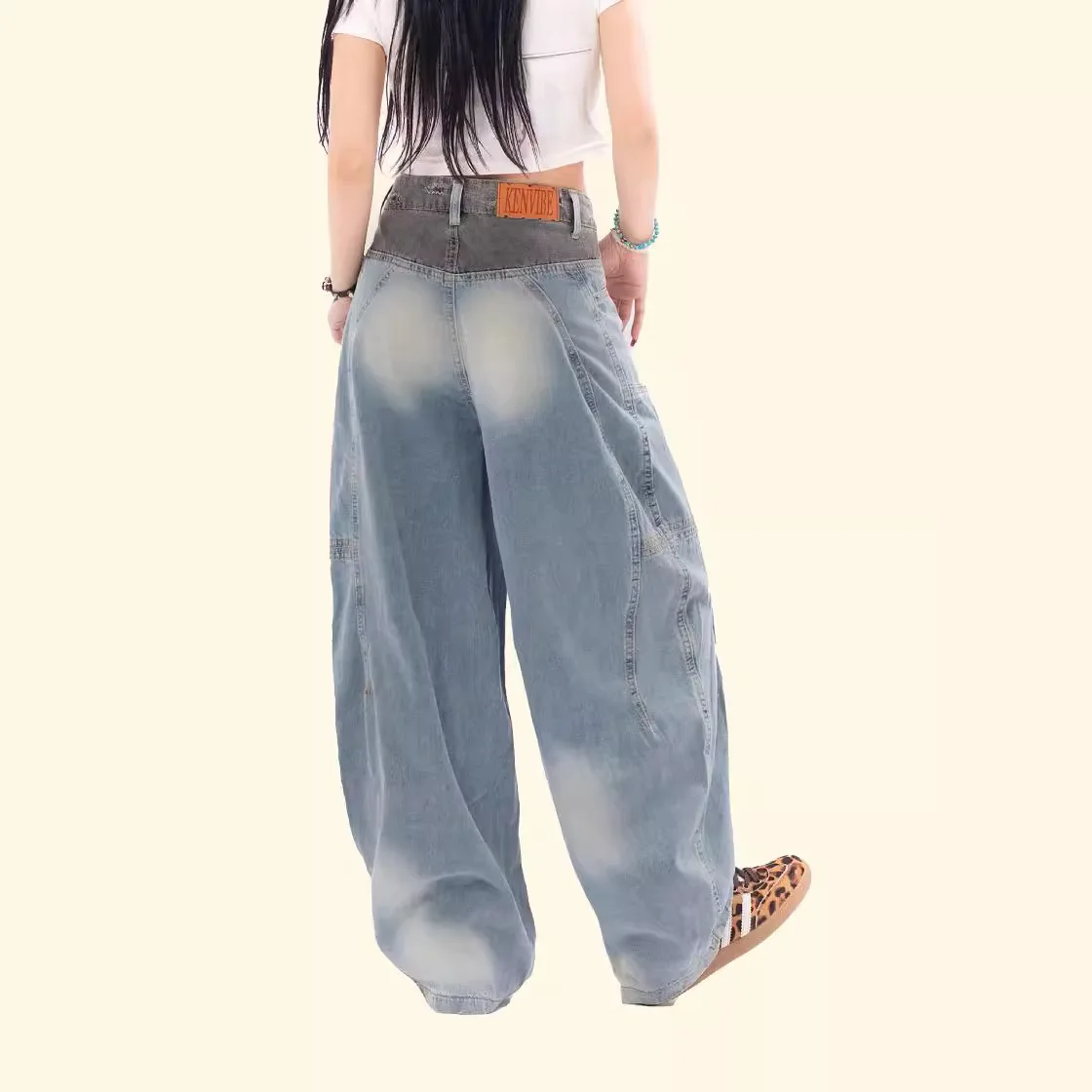 Customized Vintage Oversized Denim Pants Straight Hip Hop Casual Designer Skate Jeans