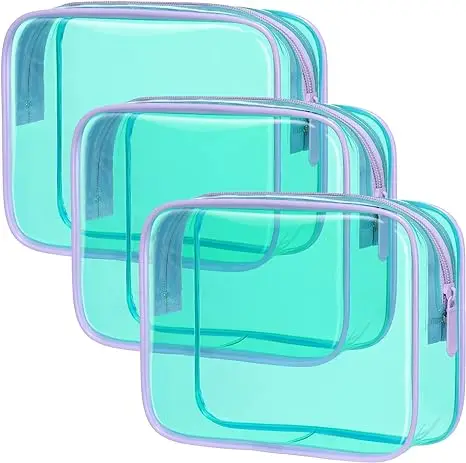 Carry out Toiletry Clear Makeup Bag Waterproof pvc Bag custom size and color Travel Makeup Cosmetic Bag for Women Men