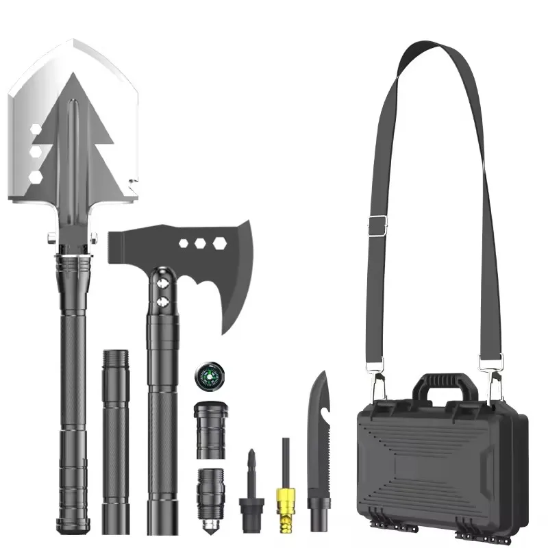 New Foldable Hatchet Shovel Outdoor Camping Axe Hatchet Survival Multitool kit Tactical Adjustable Outdoor Folding Shovel