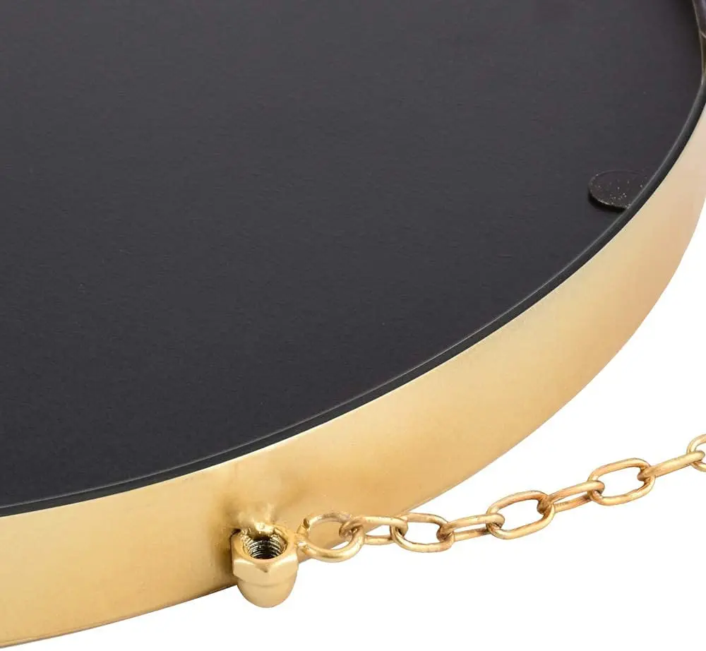 17.7 inch Gold Brass Round Decorative Wall Mounted Metal Mirror