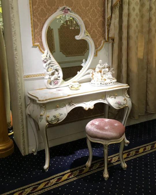 Роскошная антикварная мебель AJJ FA108 Boutique тканевый стул для макияжа табурет французской