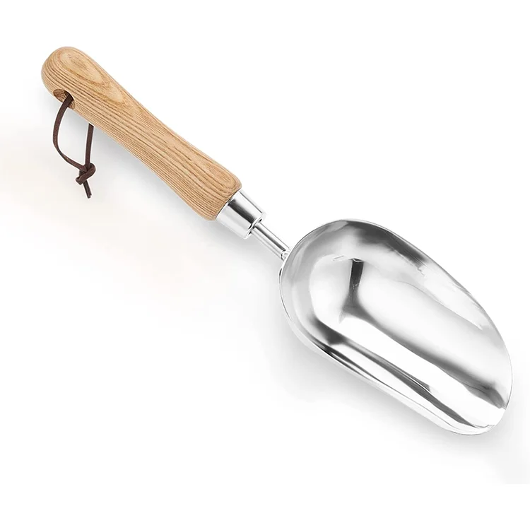 Professional wooden Stainless Steel Garden hand tools heavy duty Garden Loose Soil Scoop garden shovel