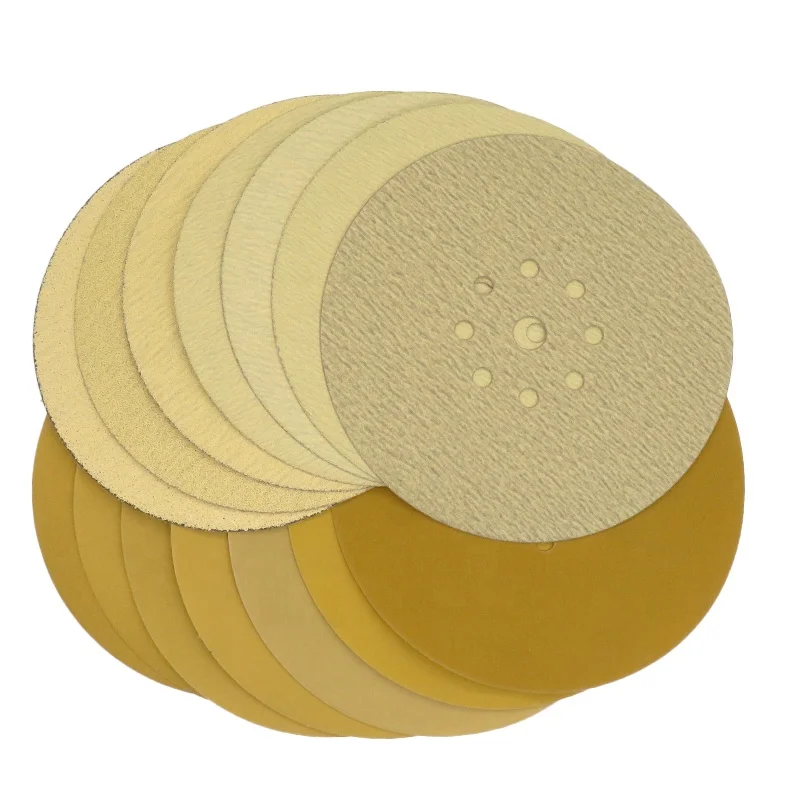 9Inch 225MM 9Holes 40 to 1000 Grit Yellow Aluminum Oxide Abrasive Paper Sandpaper Sanding Disc for Polishing Grinding