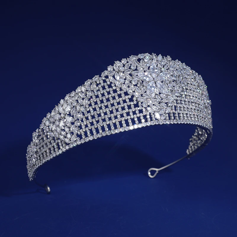 Luxury Shining Zircon Crown For Brides Wedding Tiaras And Crowns Party Zircon Tiaras