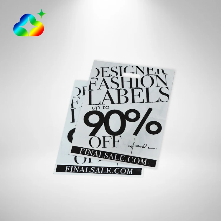 Wholesale HDPE Foldable Recyclable Plastic Die Cut Handle Luxury Shopping Bags With Custom Logos