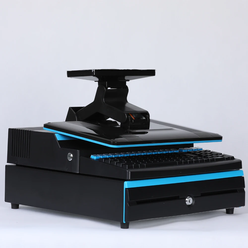 All in One touch Pos Machine with Customer Display printer and cash drawer Pos System Computer for supermarket retail store