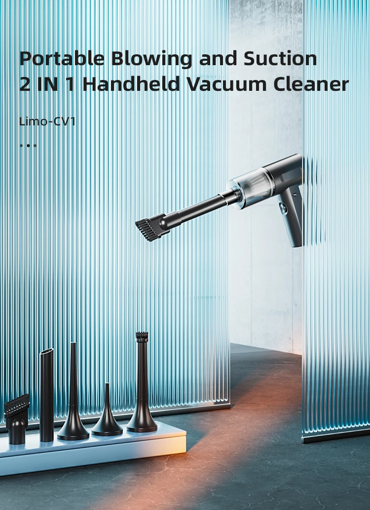 Multi-Functional Brush Handheld Vacuum Cleaner with Light Function 8000 Pa Suction Mini Home& Car Vacuum Cleaner