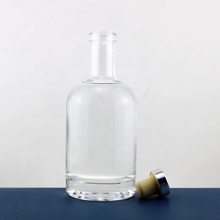 
RSG wholesale Nordic Type 75cl Gin Rum Liquor Container Cylinder Round Shape Glass Alcohol Spirit 750ml Vodka glass Bottles 