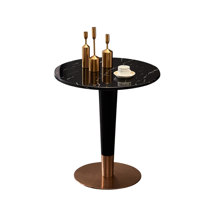 Light luxury marble small round table negotiation table leisure balcony Internet celebrity cafe milk tea shop reception rock boa