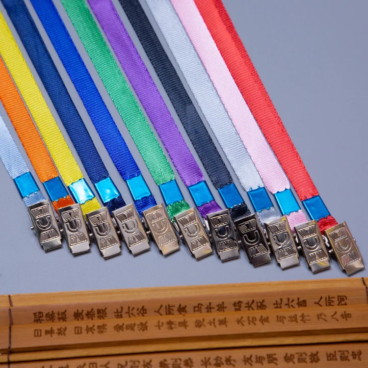 wholesale stocked long lanyard 1cm wide blank plain lanyard colourful with metal clip personalized lanyards bulk