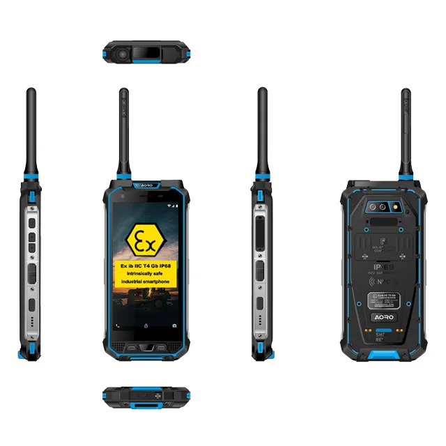 Ip68 Android smartphone VHF/UHF Radio a prueba de explosion Exib IIC T4 Atex Radio walkie-talkie atex cnex atex walkie talkie