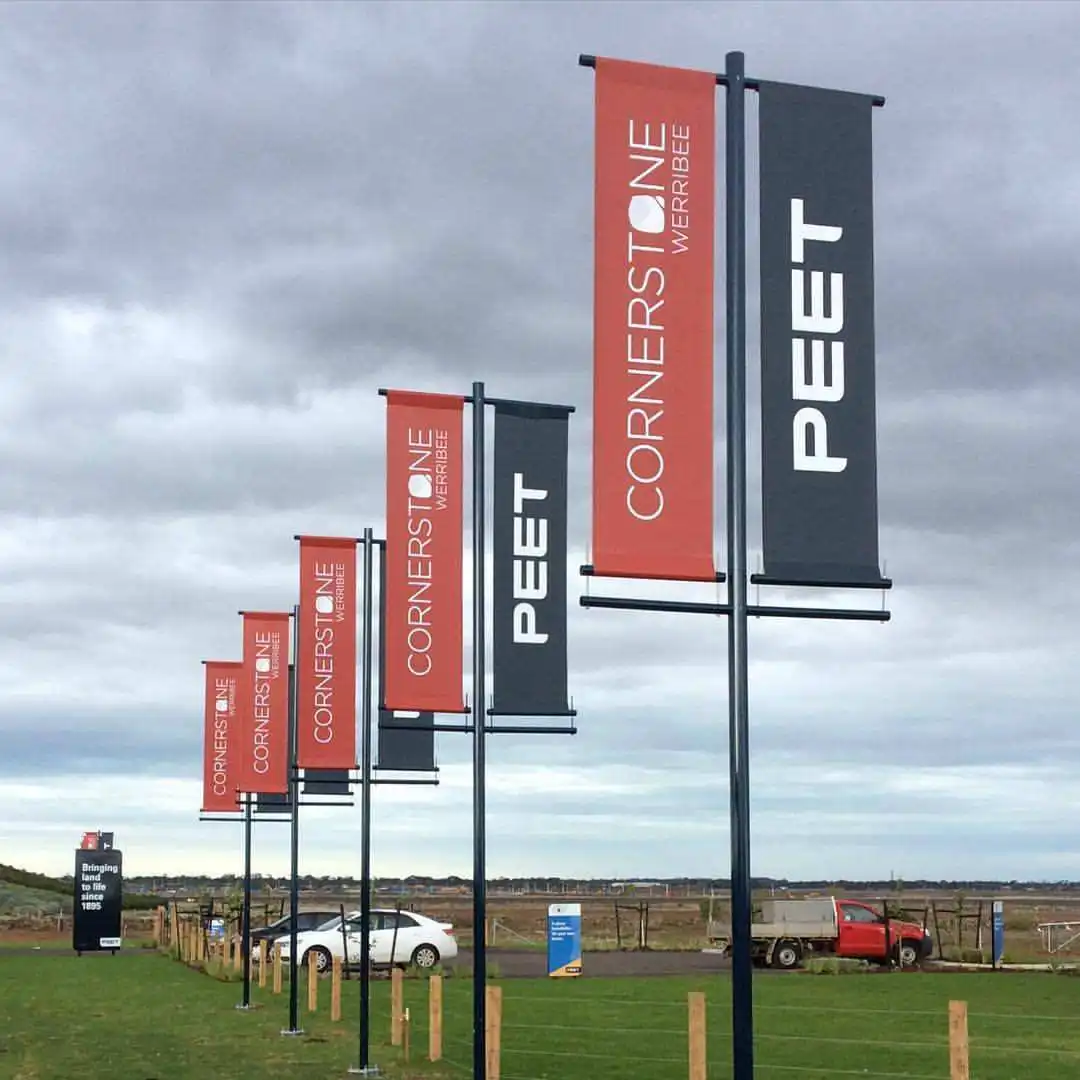 HLY Customized Advertising Pole,Banner,Outdoor Street Flag Decoration And Promotion