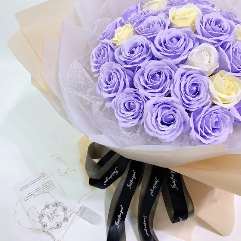 Wholesale high quality artificial soap 5 layers of rose flower heads for decorative gifts and decoration