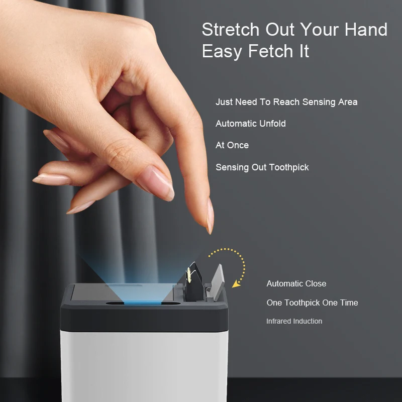 Intelligent Sensor Automatic Toothpick Holder Innovative Electric Dispenser for Home Restaurant Hotel Use