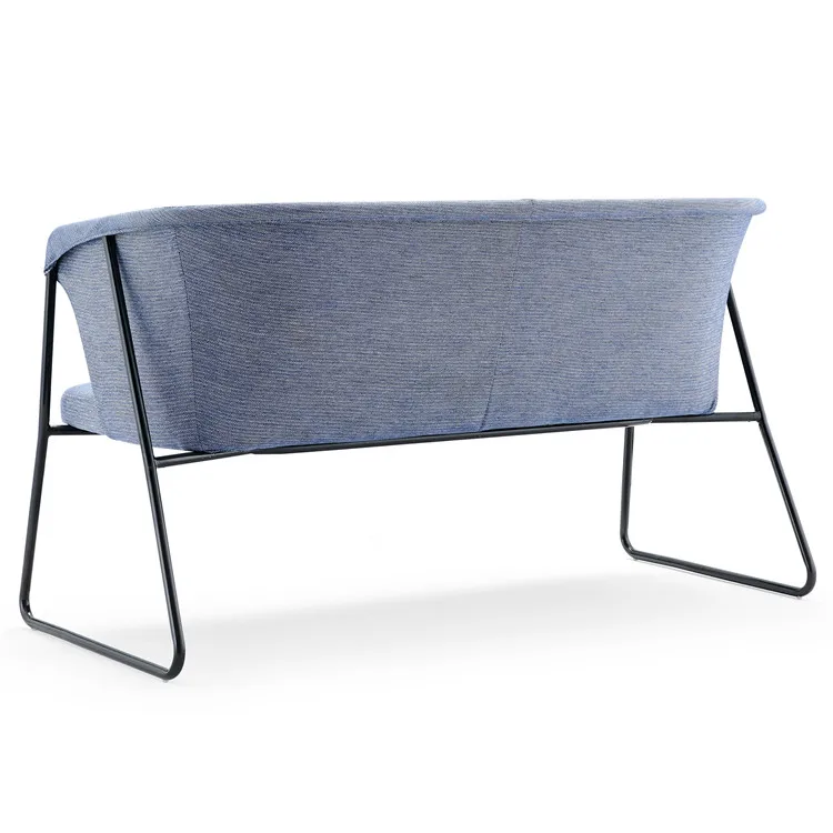 High Quality Company Office Hotel Hall Long Sofa Chair With Iron Legs Lounge Sofa Chair