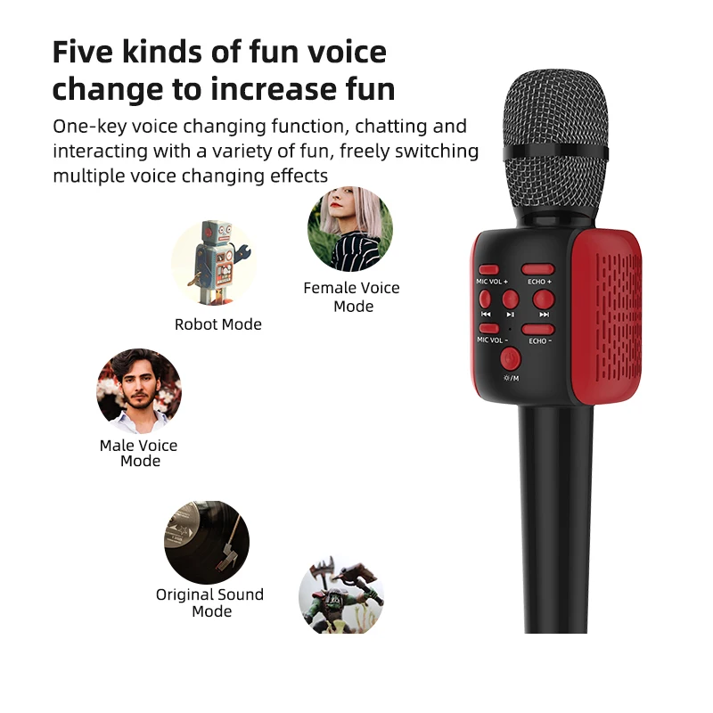 V20 music function funny karaoke game collection small battery toy promotional For fun gift microphone