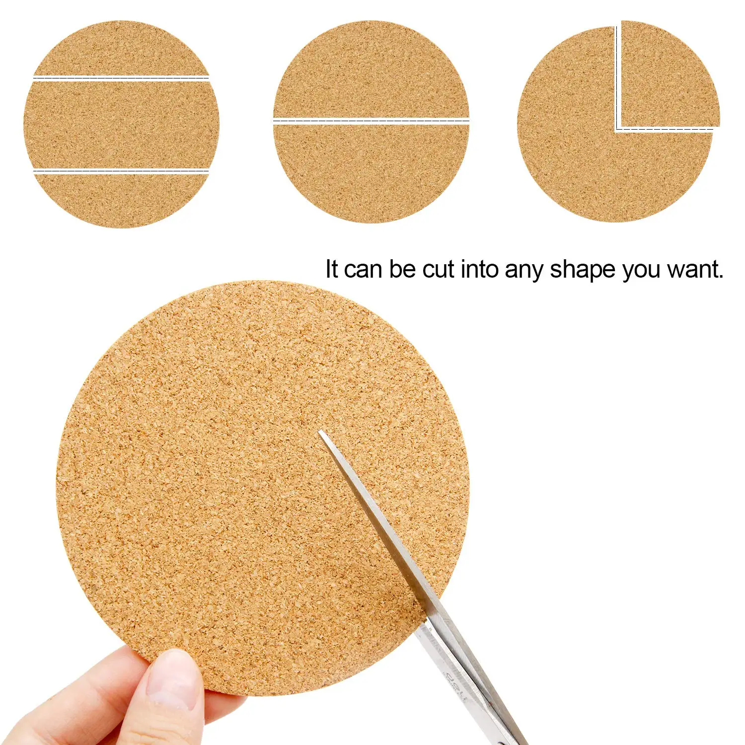 Manufacturer 4in 2mm  Self Adhesive Circle Cork Sheets Cork Mat Tiles Cork Round Coaster with Strong Adhesive Backed