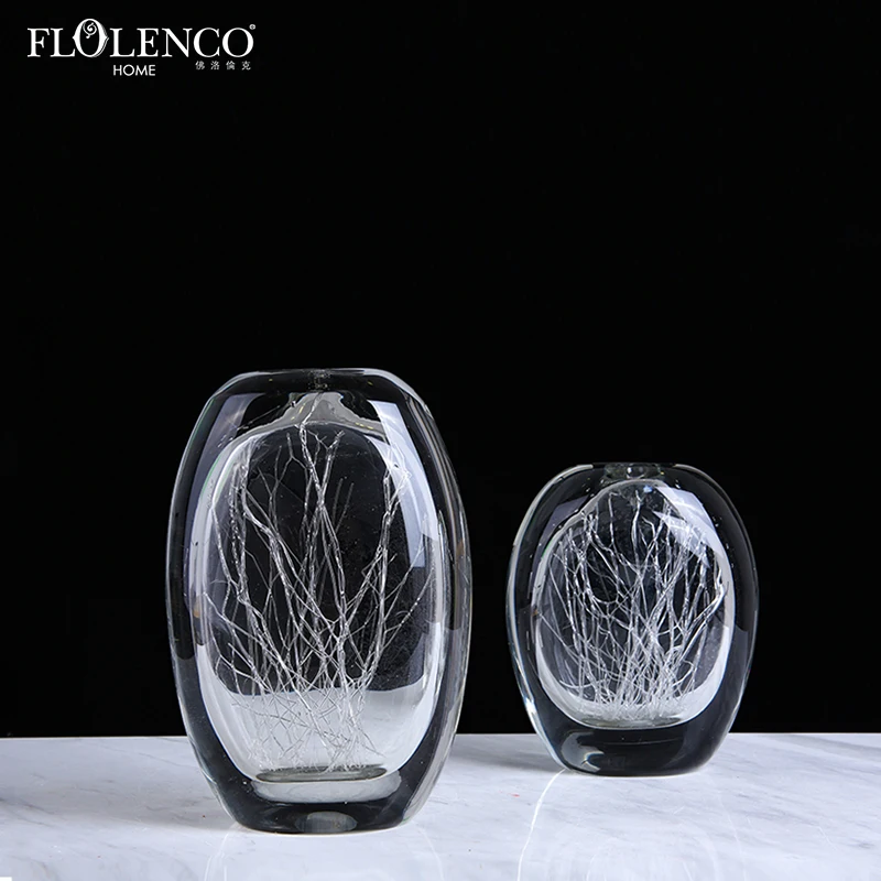 Modern Clear Handmade Murano Glass Craft Ornament Display Pieces Gift for Home Decoration