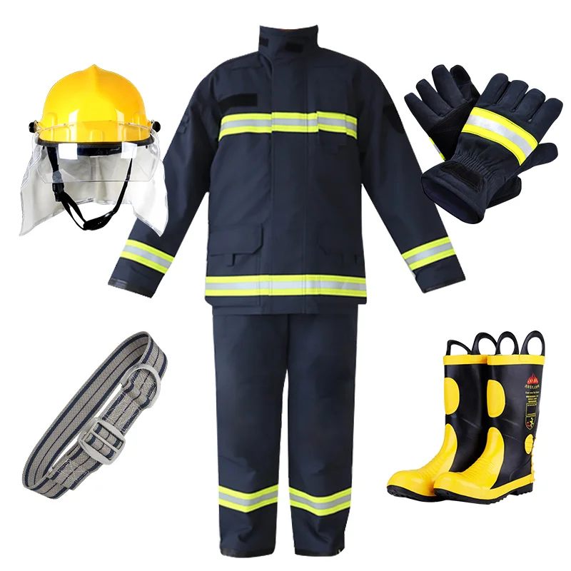 Hot Sell Equipped With Miniature Fire Station   Fire Fighting Training Suit Waterproof  Fireproof Firemen Suit 5 piece set