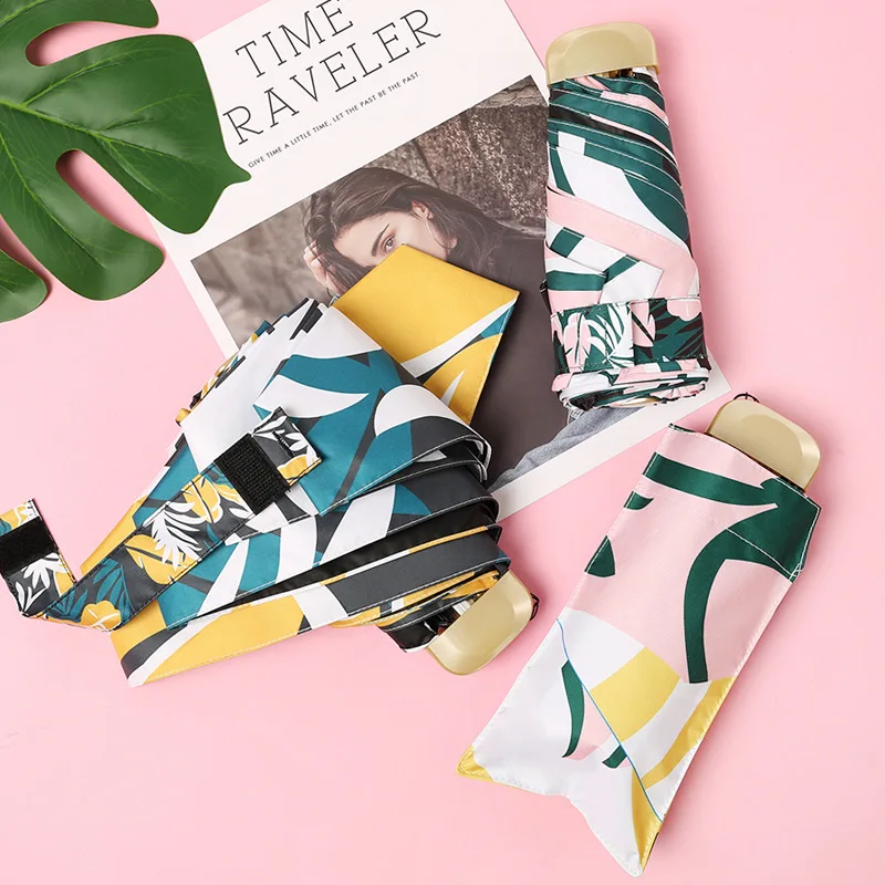 Half folding umbrella pocket umbrella sunny rain dual-purpose female small fresh custom sunshade