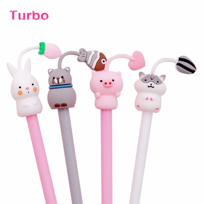 
2020 promotional Custom gift items school supplies set stationery mini black gel ink pens animal shaped plastic pen wholesale 