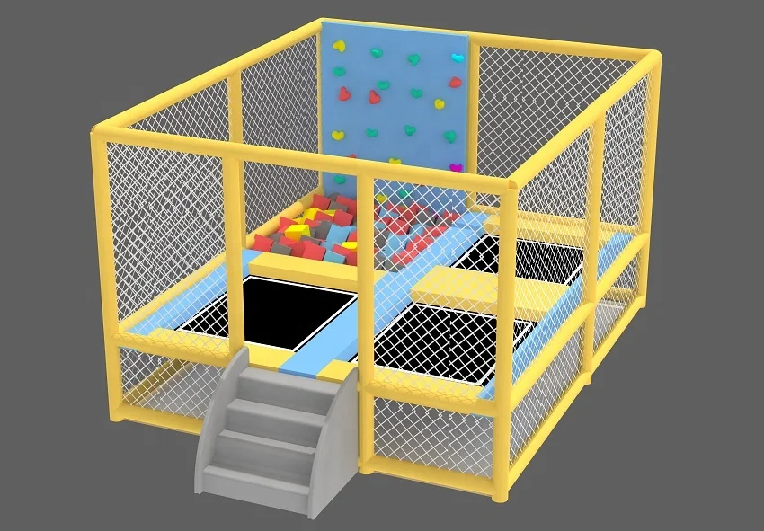 2024 Hot sale 4.6m*4.6m or customized size small trampoline park for kids and play