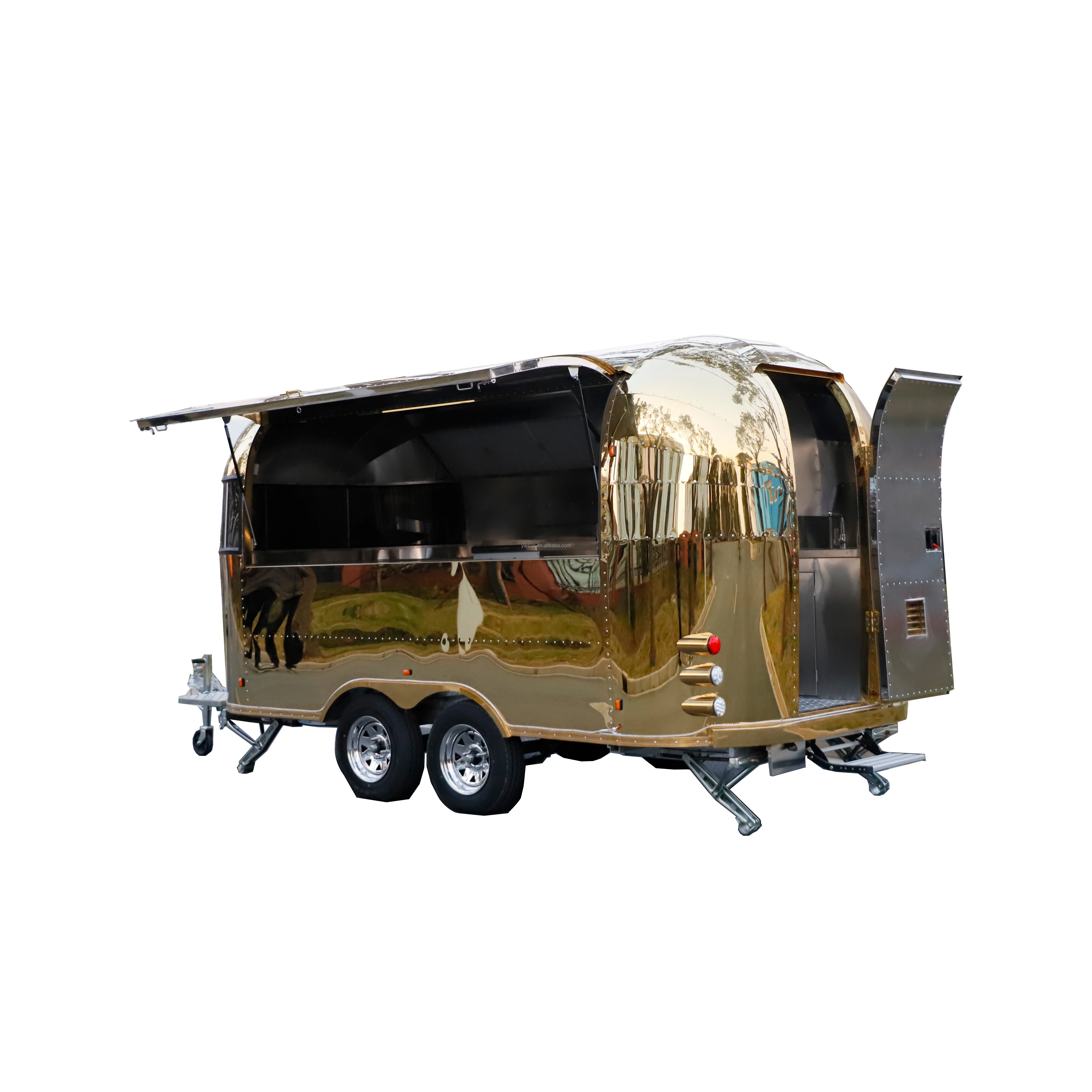 Mobile food truck dining car food trailer for europe vendors hotdog food cart