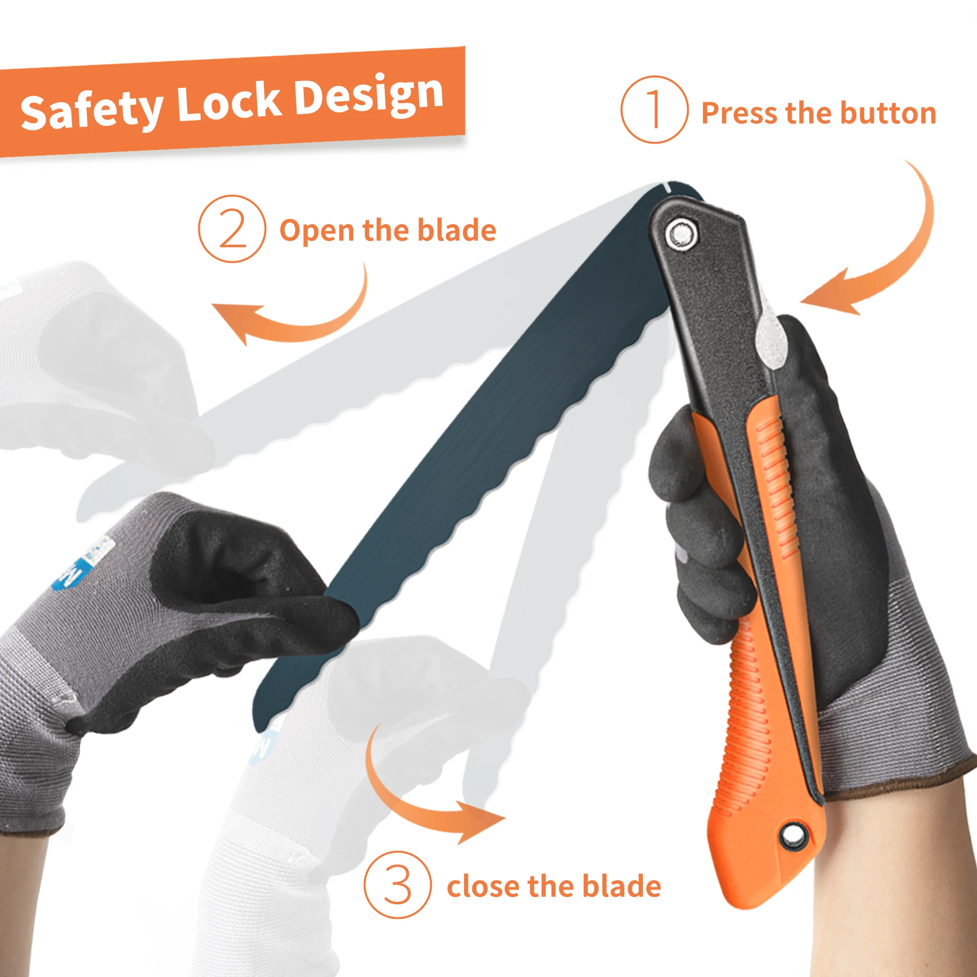 MINOVA Custom Logo Foldable Rubber Handle Mineral Wool Panels Glass Wool Panels Insulation Knife Saw