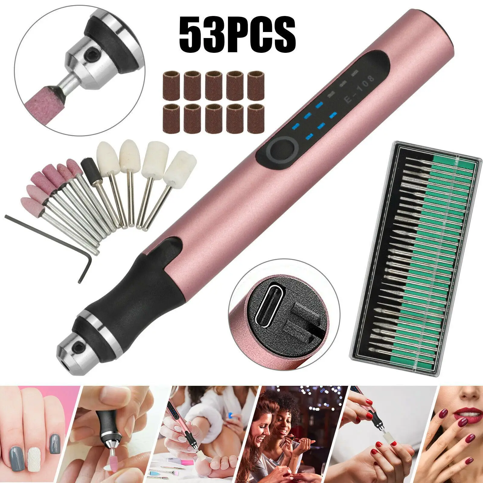 Carving machine small handheld high-speed mini electric grinding machine jade woodworking electric drill tool set