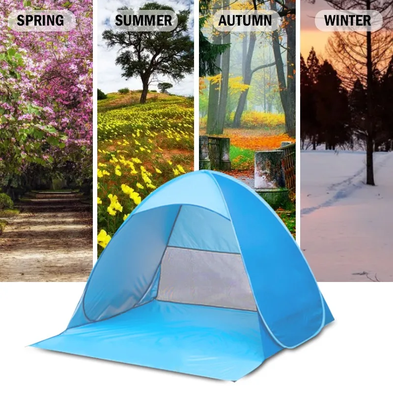 Automatic Pop Up Tent Portable Outdoor Booming Camping Fishing Quick Auto Opening Tent Cabana Beach Sun Shelter Tent With Window
