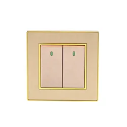 British Standard Acrylic Luxury Style 100000 Times Mechanical Life Wholesale Power Wall 2 Gang 1/2 Way Outlets And Switches