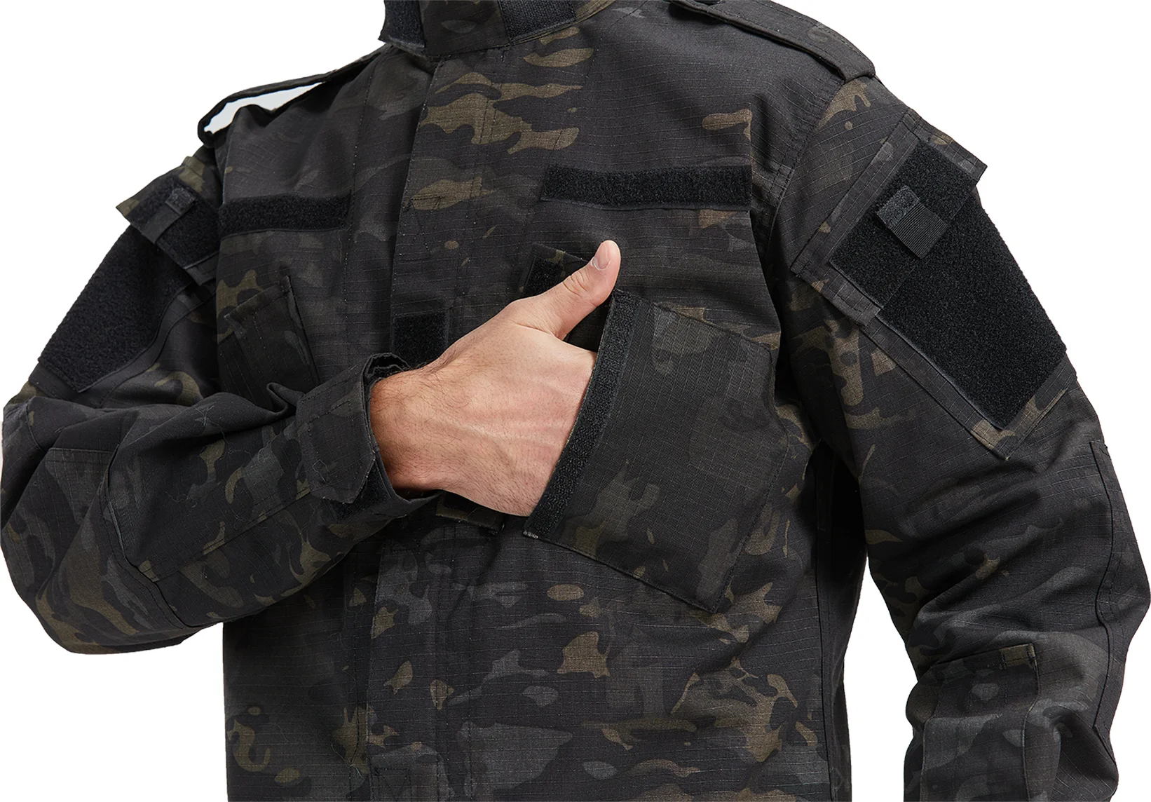durable tear-resistant Moisture-wicking Forest Camouflage tactical cosplay sports training jacket tactical outdoor uniform