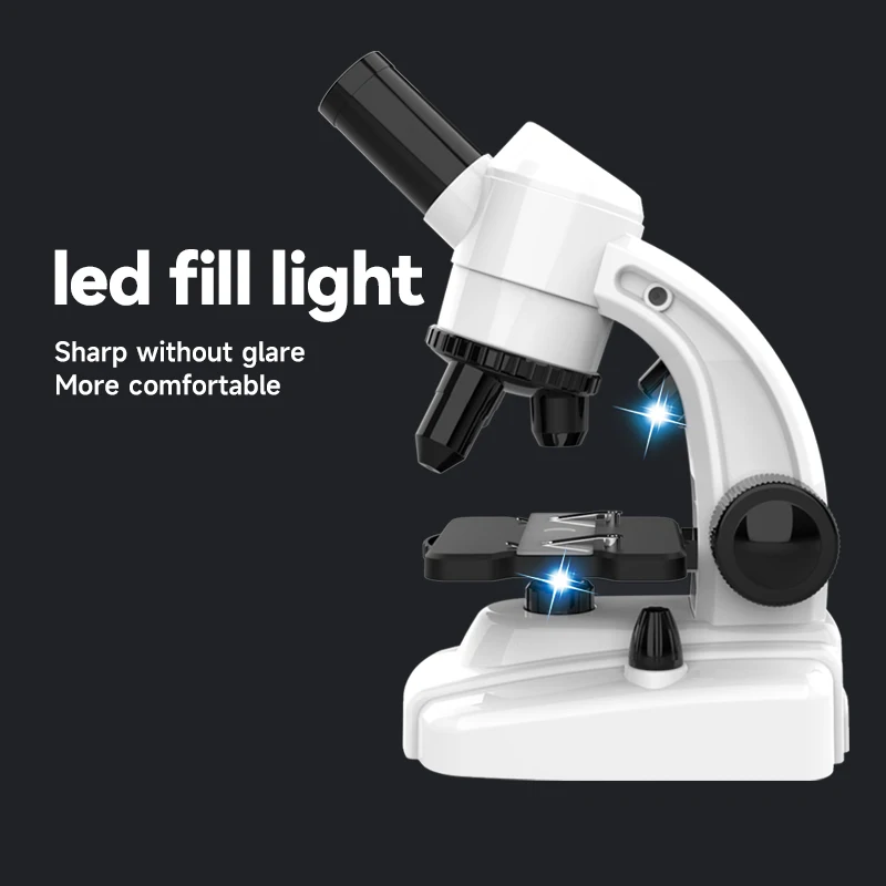 HD Optical Microscope Toys 1600x Biology Kids Science High Magnification Home Professional Students Teaching Gifts