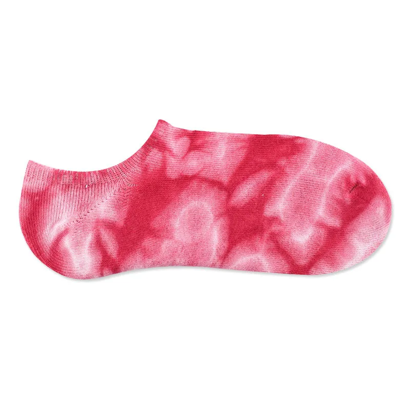 
Wholesale Fashion ladies tie dye soft cotton colorful invisible boat socks for women 