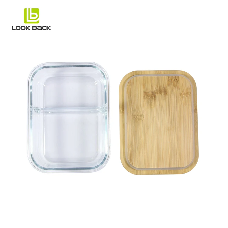 Customized personalized bread design office adult salad bowl glass lunch box with utensils