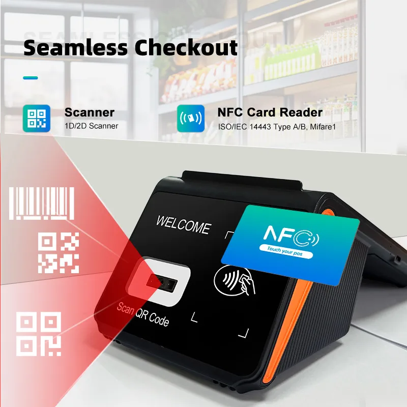 Wholesale Cheapest Price Nb80 8.0 Inch 3G Pos Systems Handheld Android 13 Pos Tablet Cashier Pos Machine With Nfc 80mm Printer