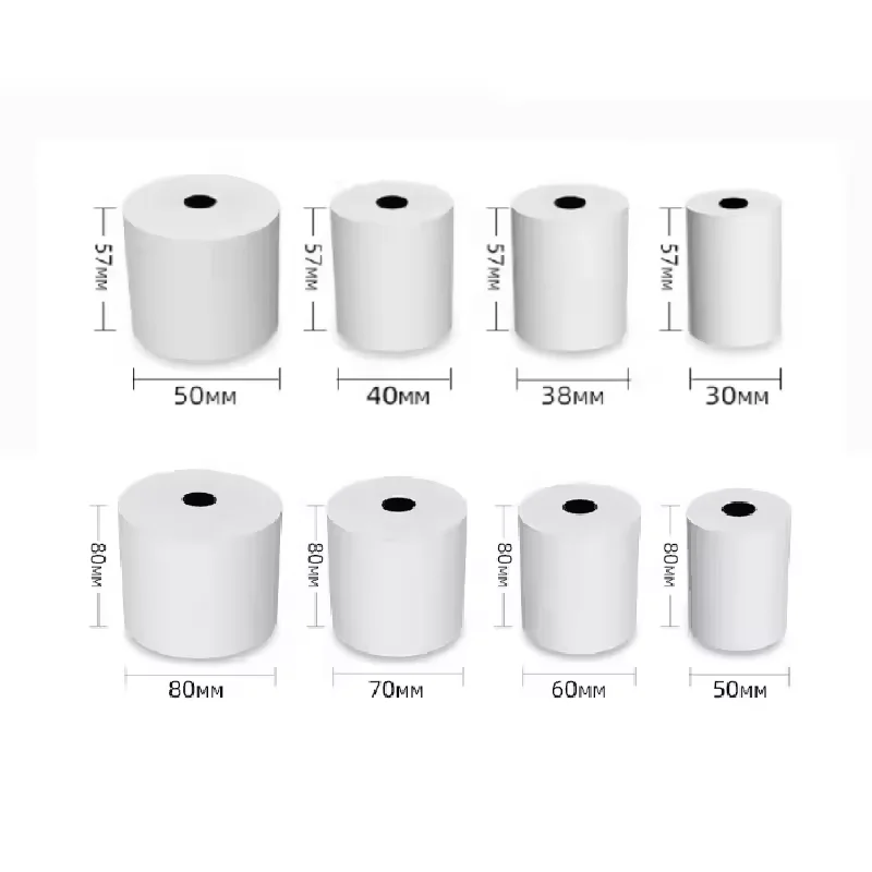 Customized Size Thermal Paper Rolls White 80x80 heat transfer Cash Register thermal paper for epos pos terminal