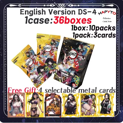 Japanese Anime ds-04 Demon Slayer Collection Card Booster Box Rare Kimetsu No Yaiba TCG Cards Table Playing Game Toys Kids Gift